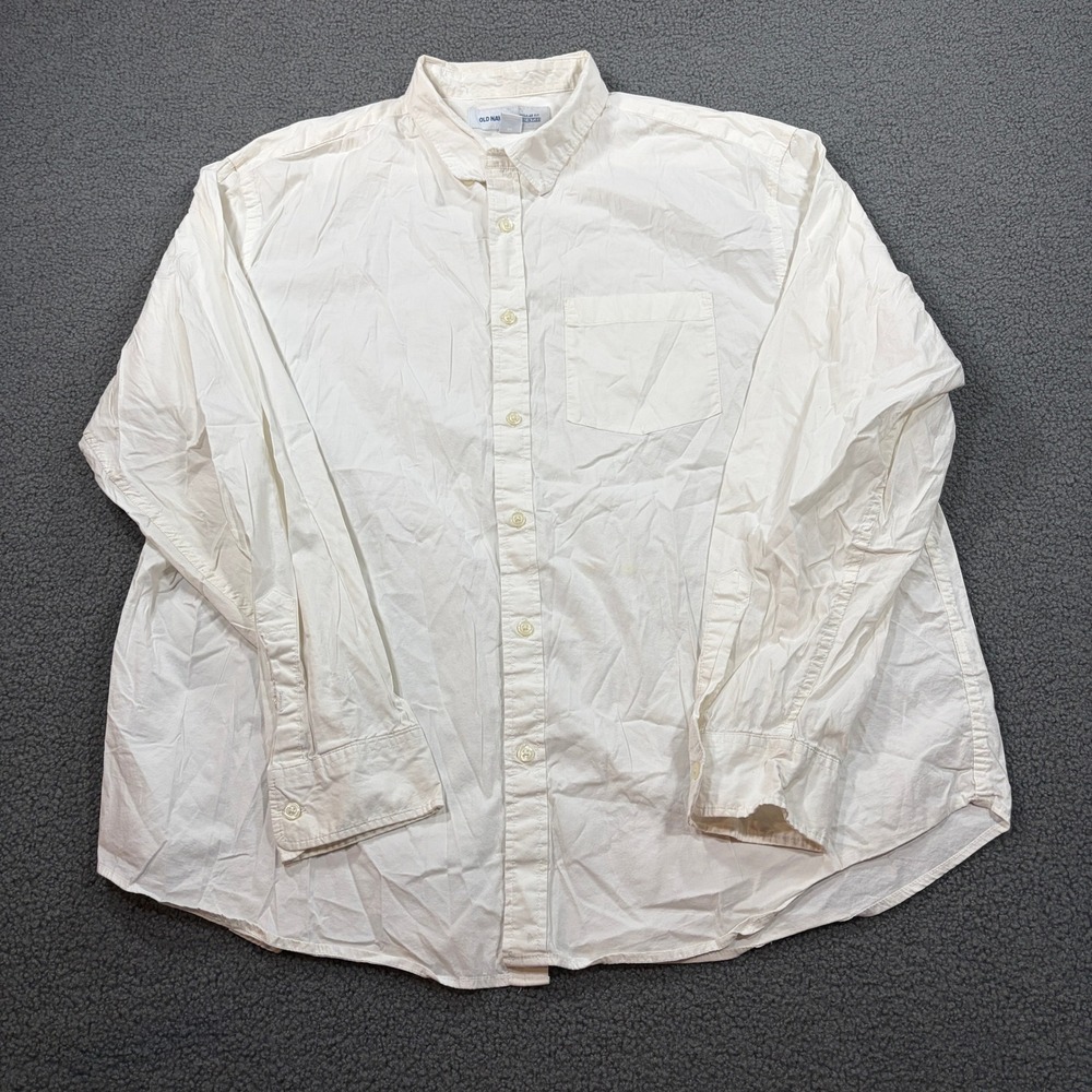 Old Navy Shirt Mens XXL White Built-In Flex Regular Fit Button Down 207842-00
